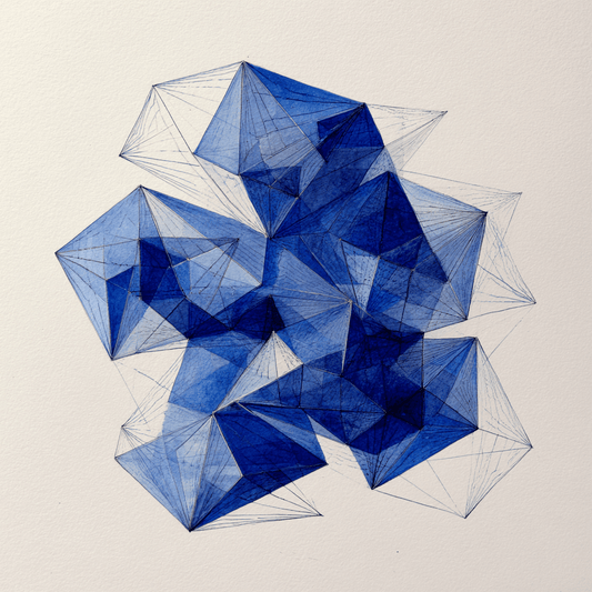 Azure Fracture - Noir Moth Luxury Geometric Structural Artwork