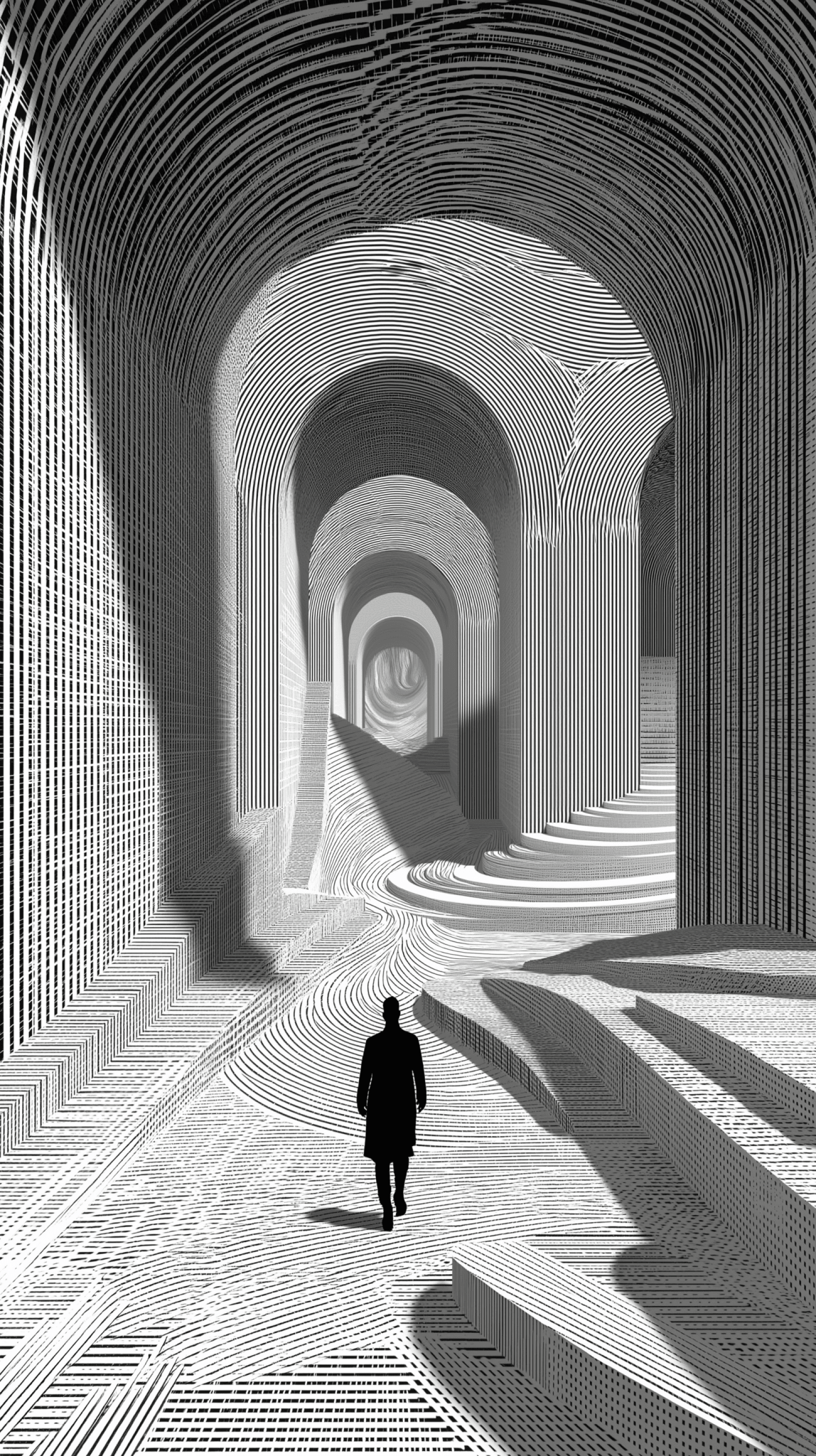 Echoes Beyond Silence - Noir Moth Illusion art