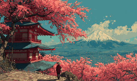 Sakura Horizon - Noir Moth Japanese Scenic Artwork