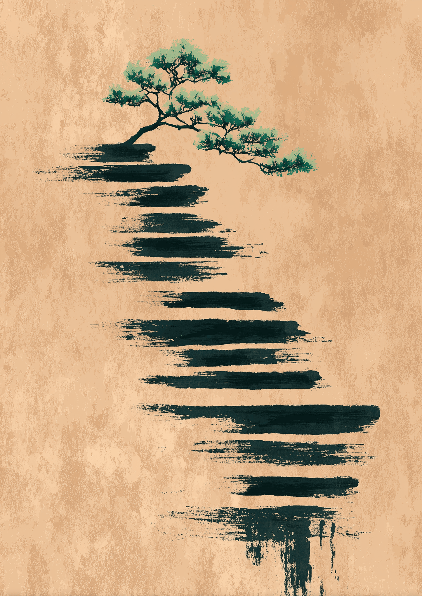 Zen Echo Path - Noir Moth Zen Minimal Art