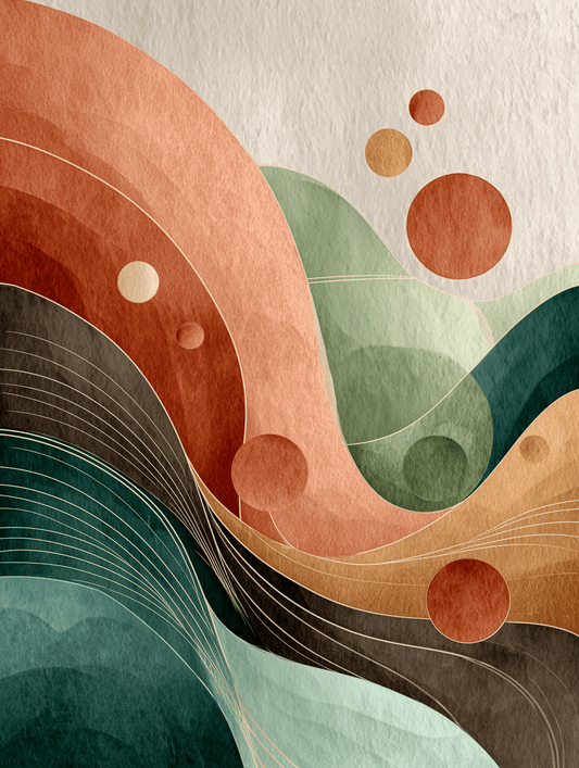 Aurora Flow Symphony - Noir Moth Organic Abstract Art