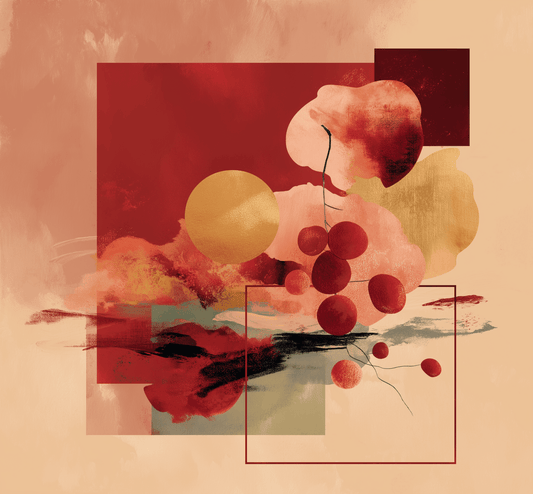 Crimson Bloom Theory - Noir Moth Modern Abstract Art