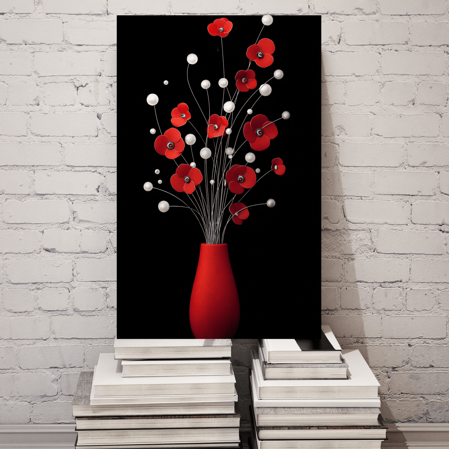 Crimson Noir Bloom - Noir Moth Luxury Floral Art