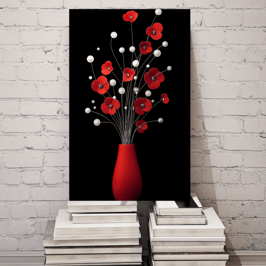 Crimson Noir Bloom - Noir Moth Luxury Floral Art