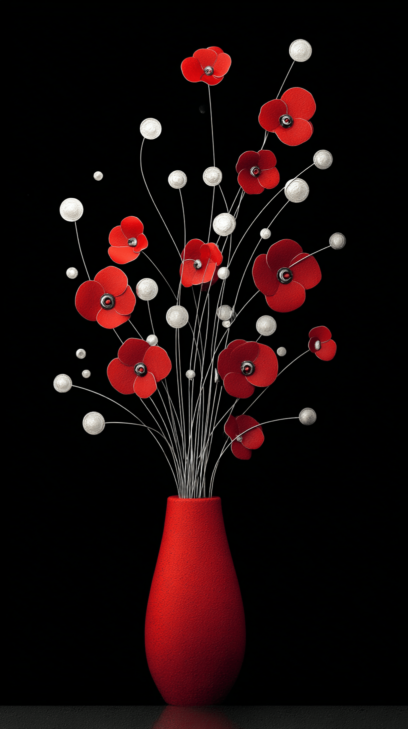 Crimson Noir Bloom - Noir Moth Luxury Floral Art