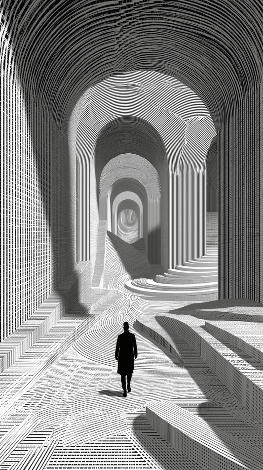 Echoes Beyond Silence - Noir Moth Illusion art