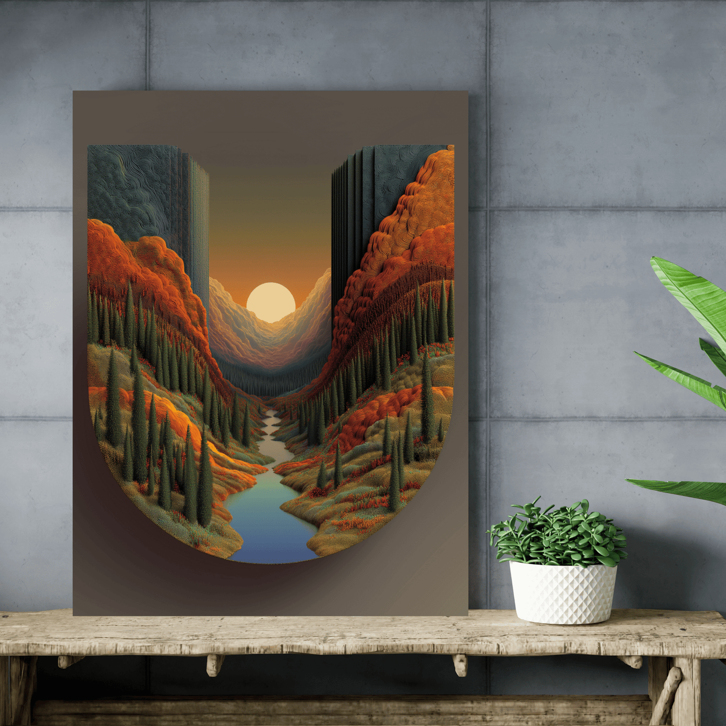 Eclipse Valley Portal - Noir Moth Surreal Landscape Art