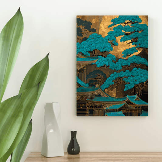 Golden Zenith Kyoto - Noir Moth Oriental Luxury Art