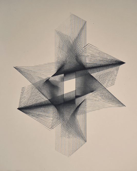 Infinite Axis - Noir Moth Minimal Geometric Art