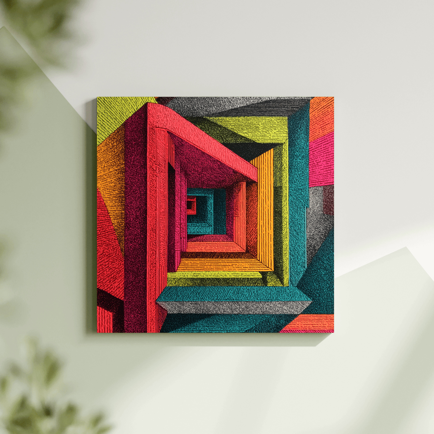 Infinite Frame - Noir Moth Luxury Geometric Perspective Artwork