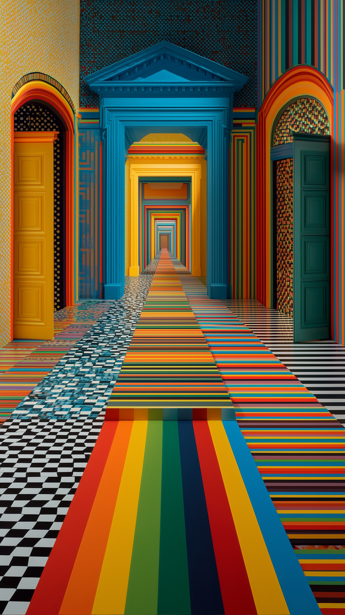 Infinite Spectrum - Noir Moth Architectural Abstract Artwork