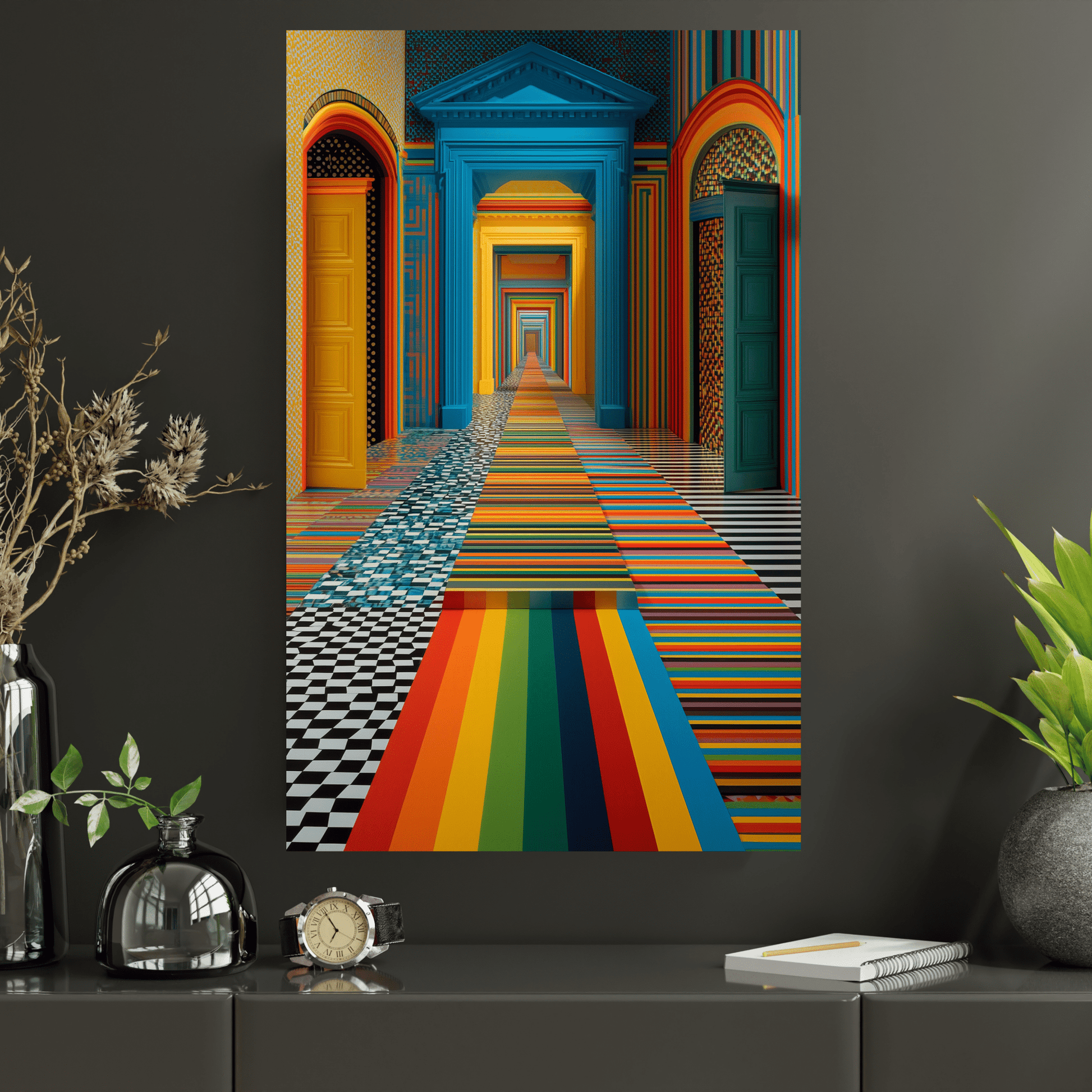 Infinite Spectrum - Noir Moth Architectural Abstract Artwork