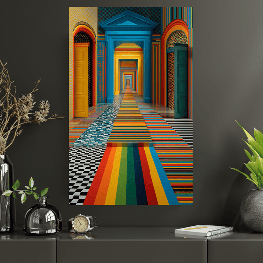 Infinite Spectrum - Noir Moth Architectural Abstract Artwork