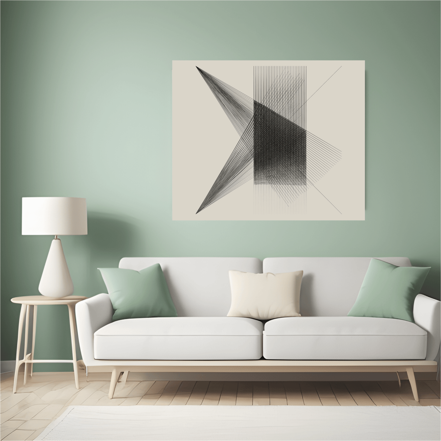 Linear Paradox - Noir Moth Minimal Line Artwork