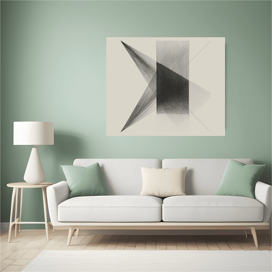 Linear Paradox - Noir Moth Minimal Line Artwork