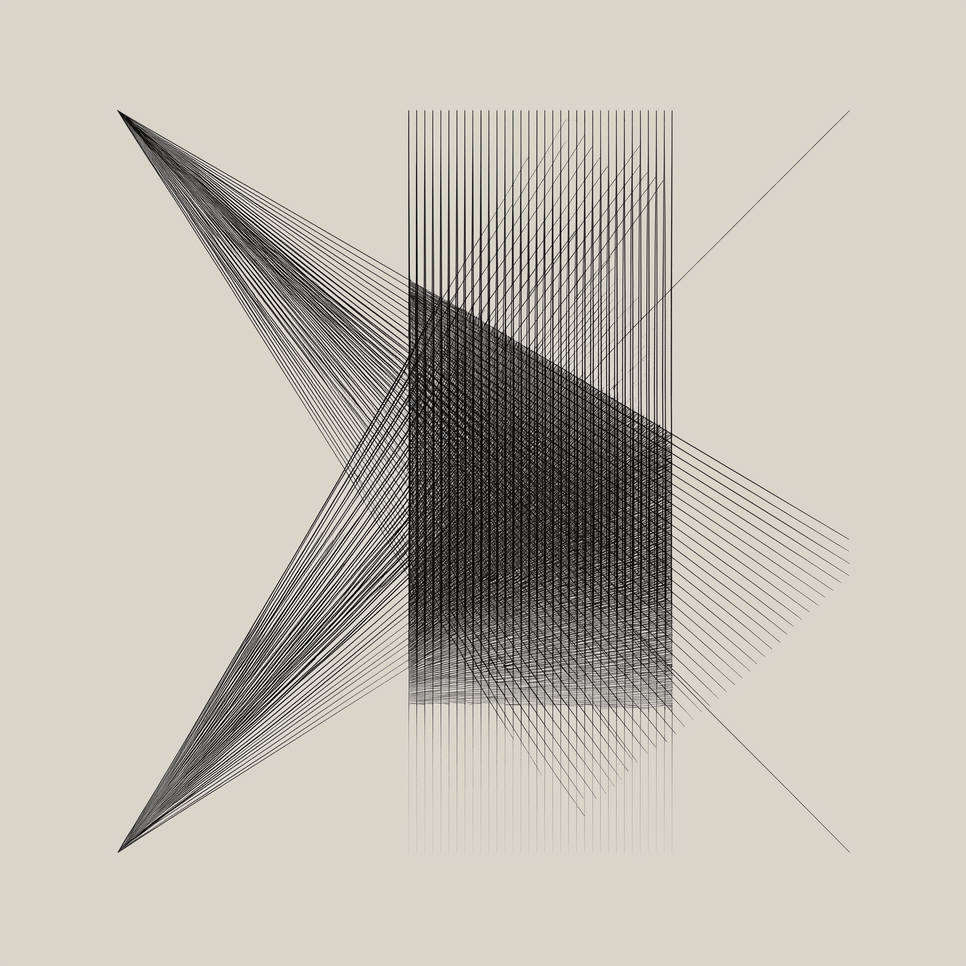 Linear Paradox - Noir Moth Minimal Line Artwork