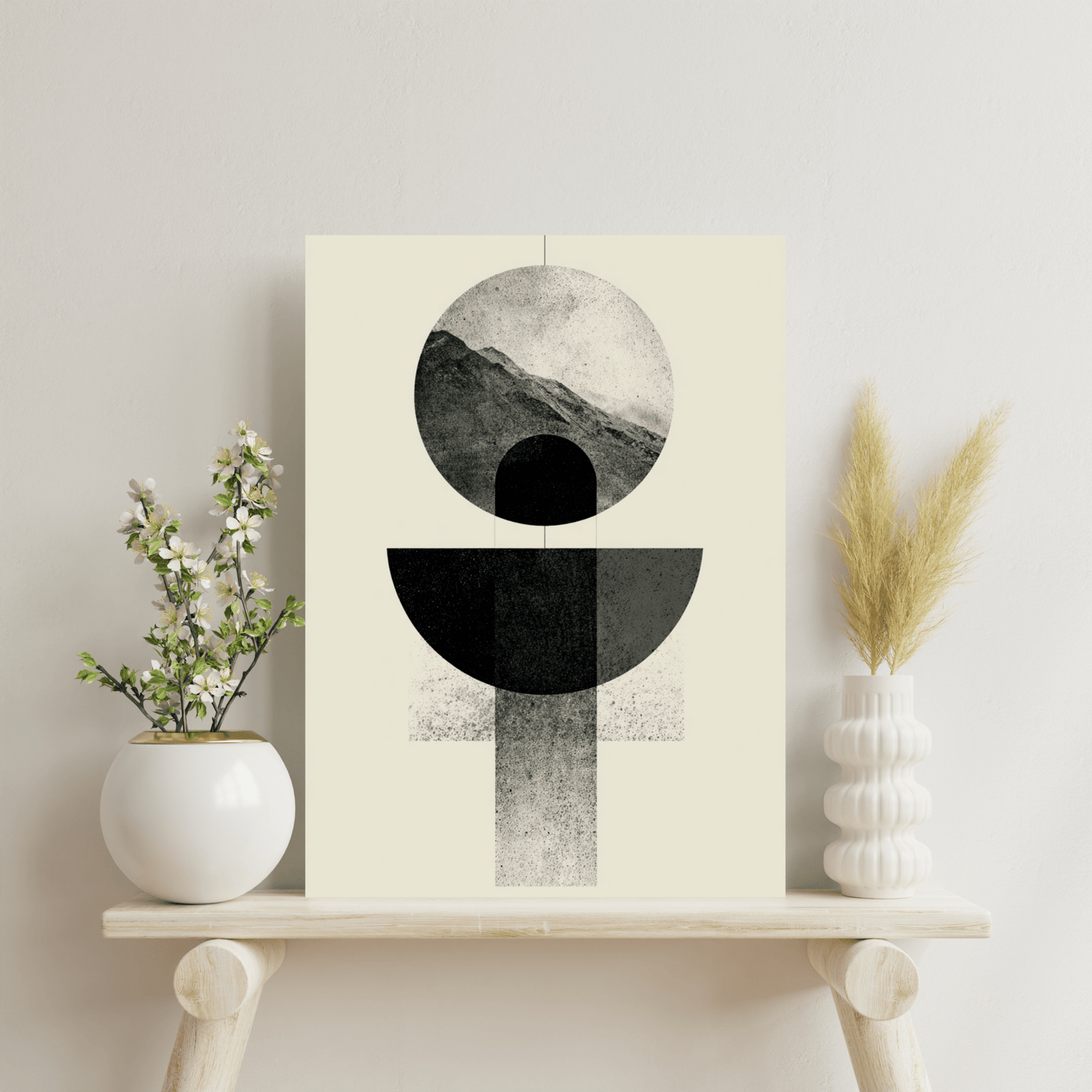 Monolith Balance - Noir Moth Minimal Geometric Artwork