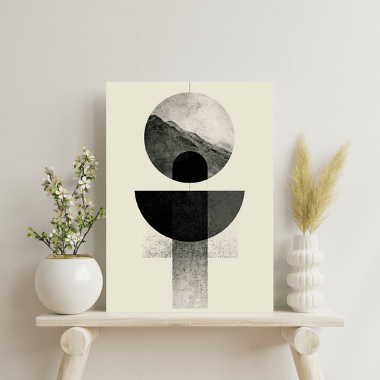 Monolith Balance - Noir Moth Minimal Geometric Artwork
