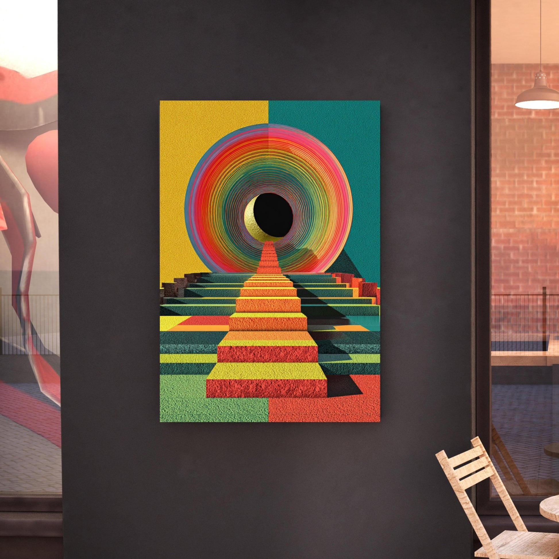 Portal Theory - Noir Moth Surreal Geometric Artwork