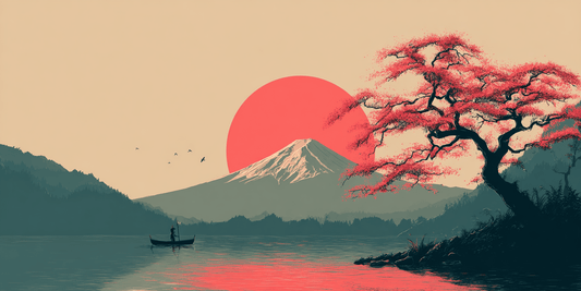 Sakura Horizon - Noir Moth Japanese Landscape Art