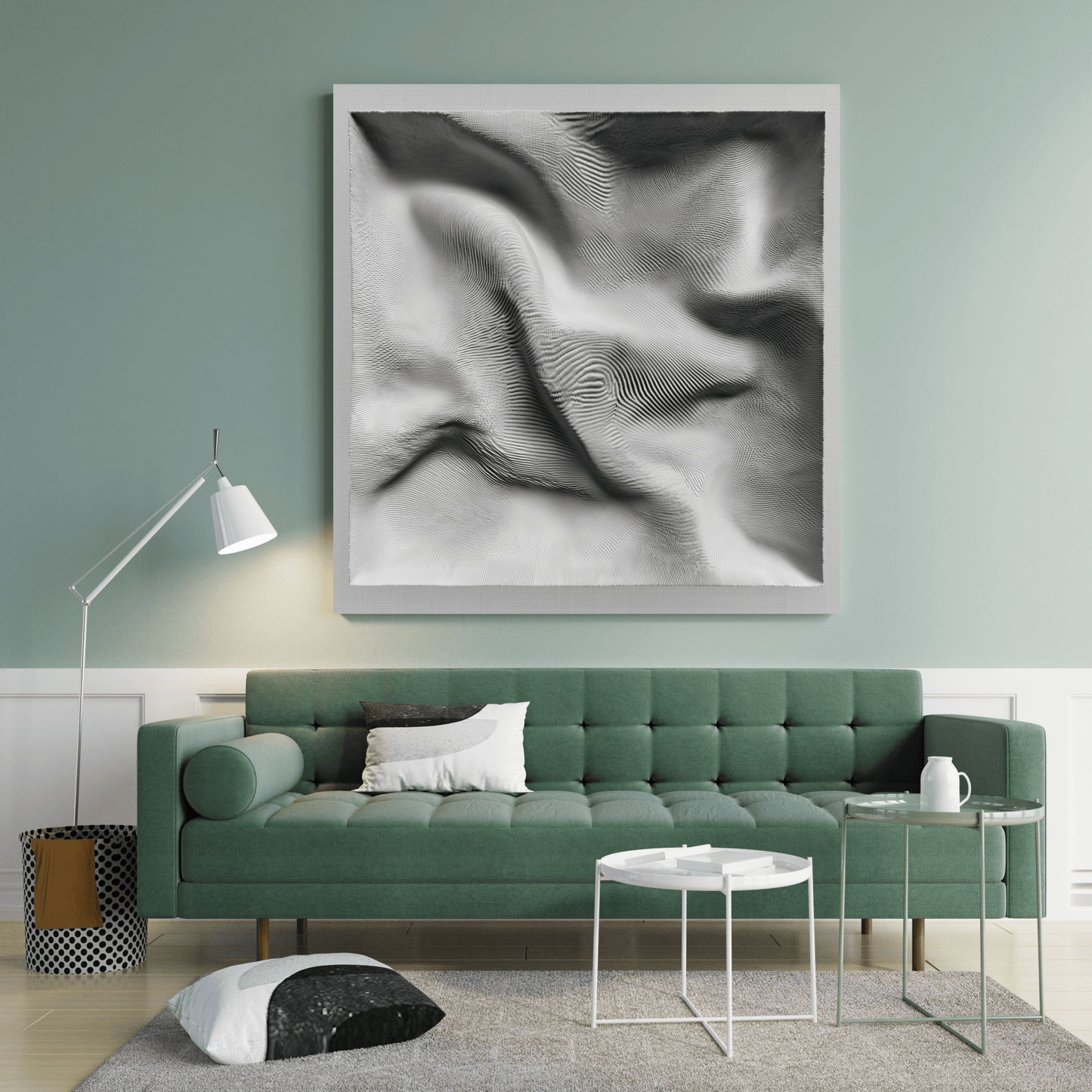 Silent Frequency - Noir Moth Contemporary Monochrome Artwork
