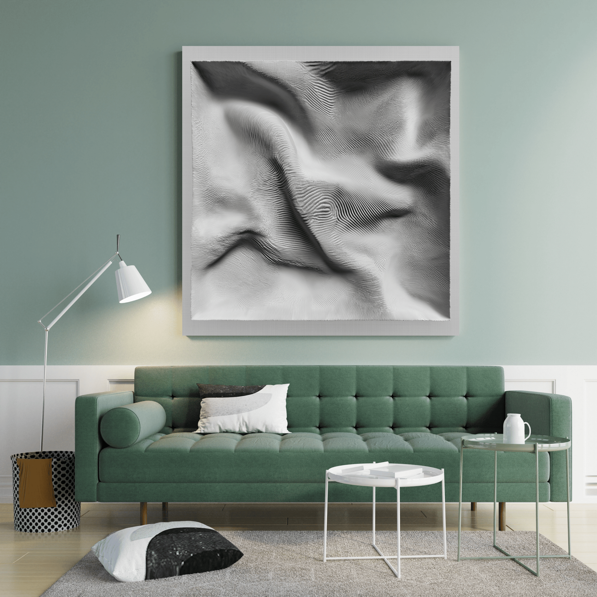 Silent Frequency - Noir Moth Contemporary Monochrome Artwork