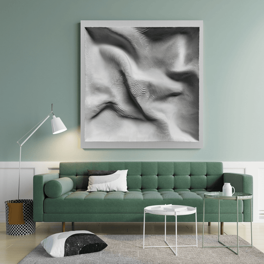 Silent Frequency - Noir Moth Contemporary Monochrome Artwork
