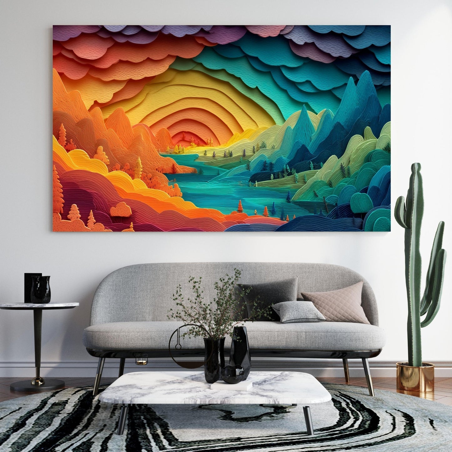 Spectrum Valley - Noir Moth Luxury Contemporary Landscape Artwork