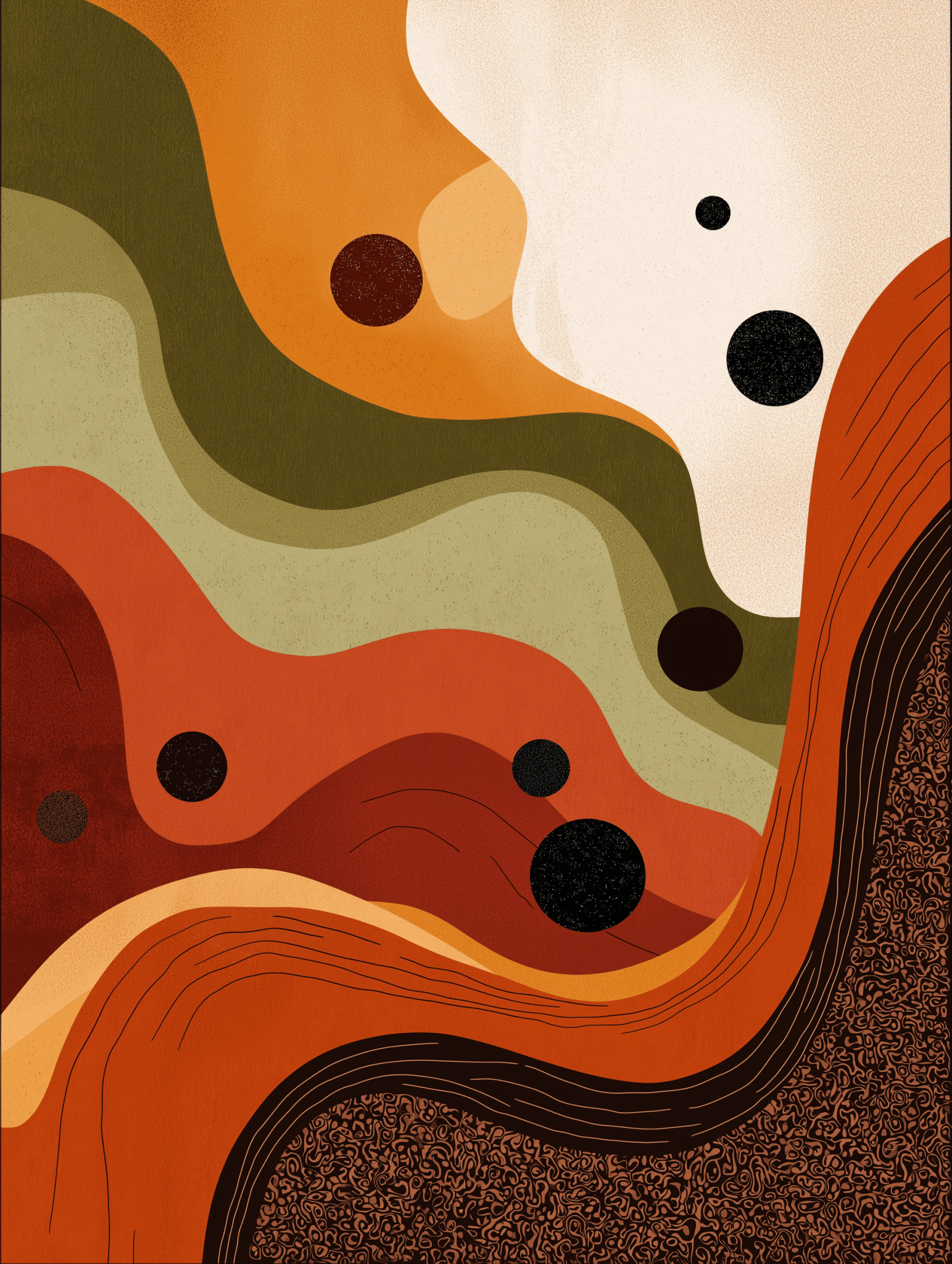 Terracotta Drift - Noir Moth Luxury Organic Abstract Artwork