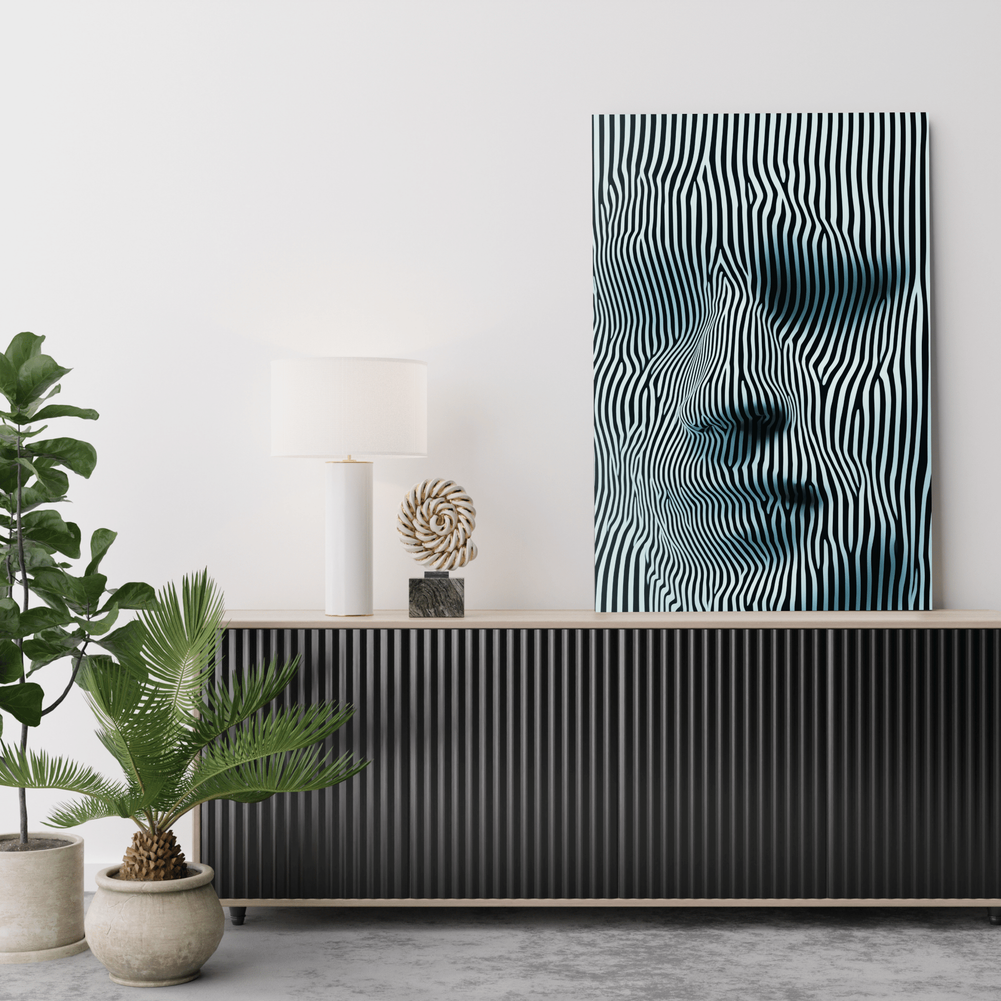 Veil of Perception - Noir Moth Optical Illusion Art