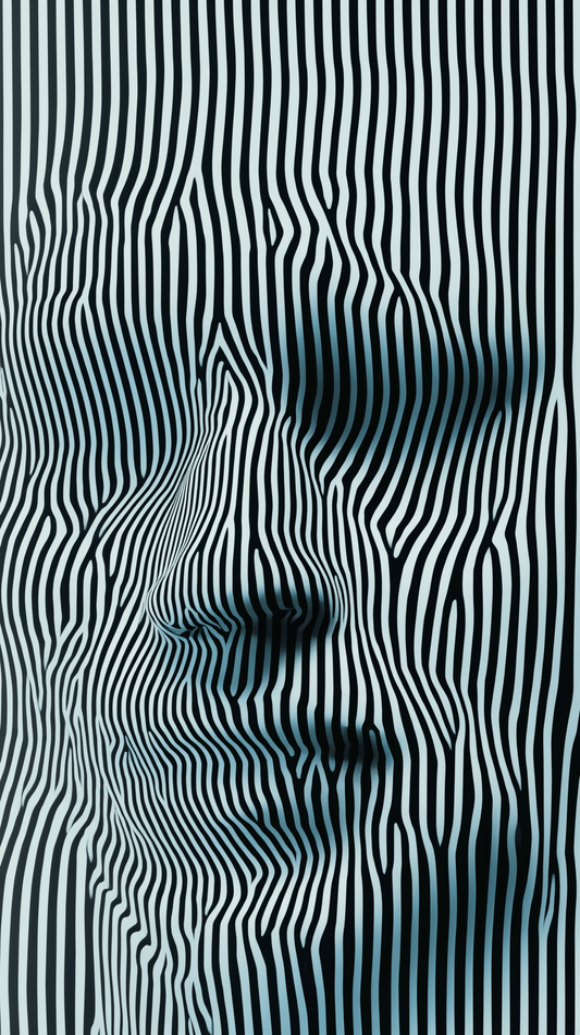 Veil of Perception - Noir Moth Optical Illusion Art