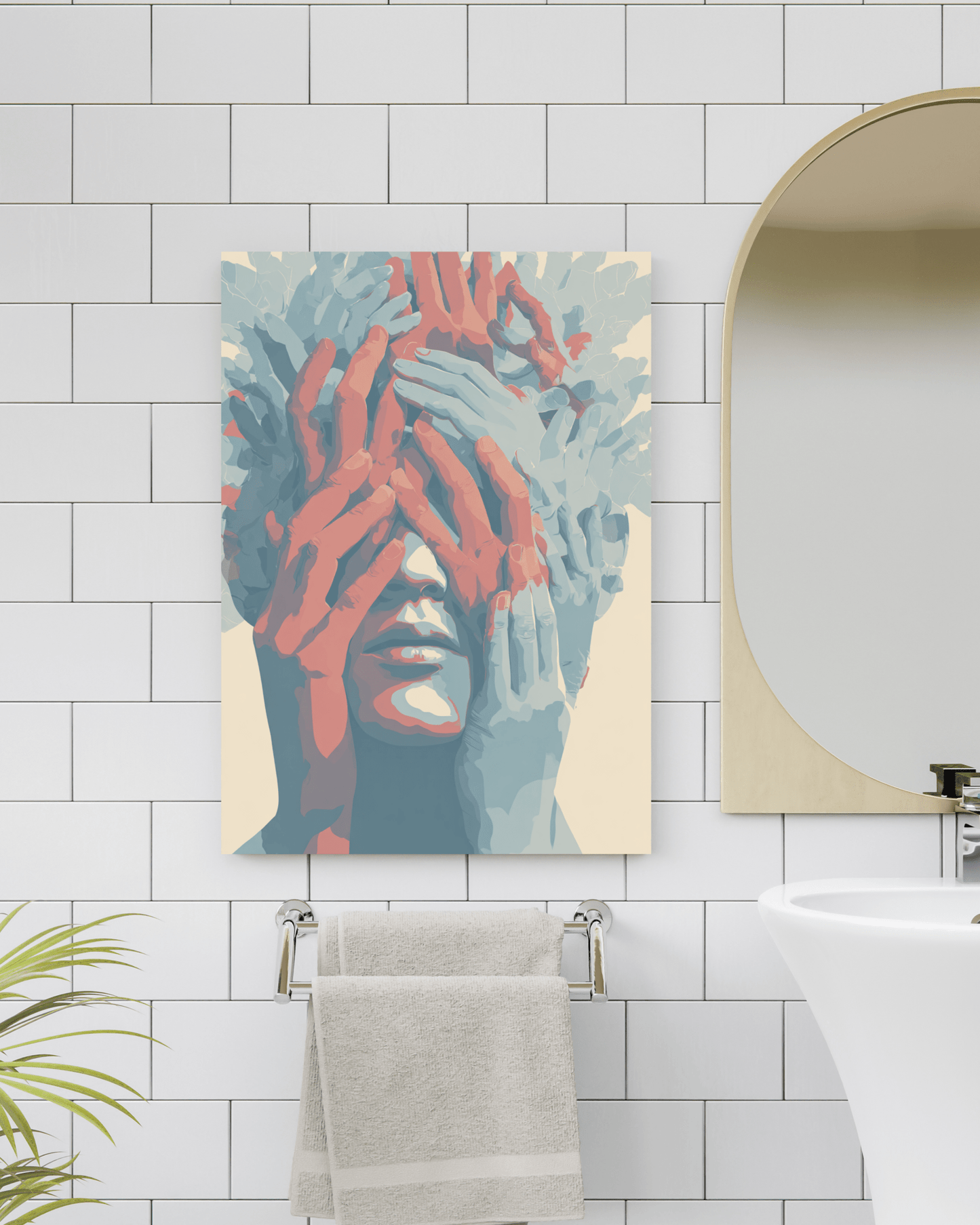Veil of Silence - Noir Moth Modern Abstract Portrait