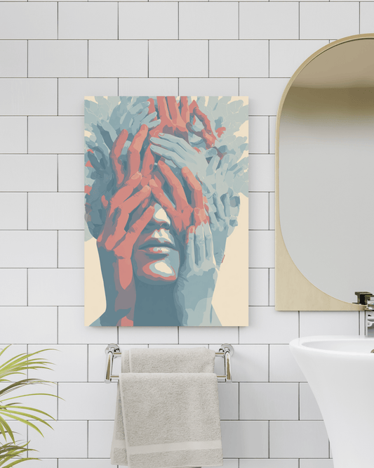Veil of Silence - Noir Moth Modern Abstract Portrait