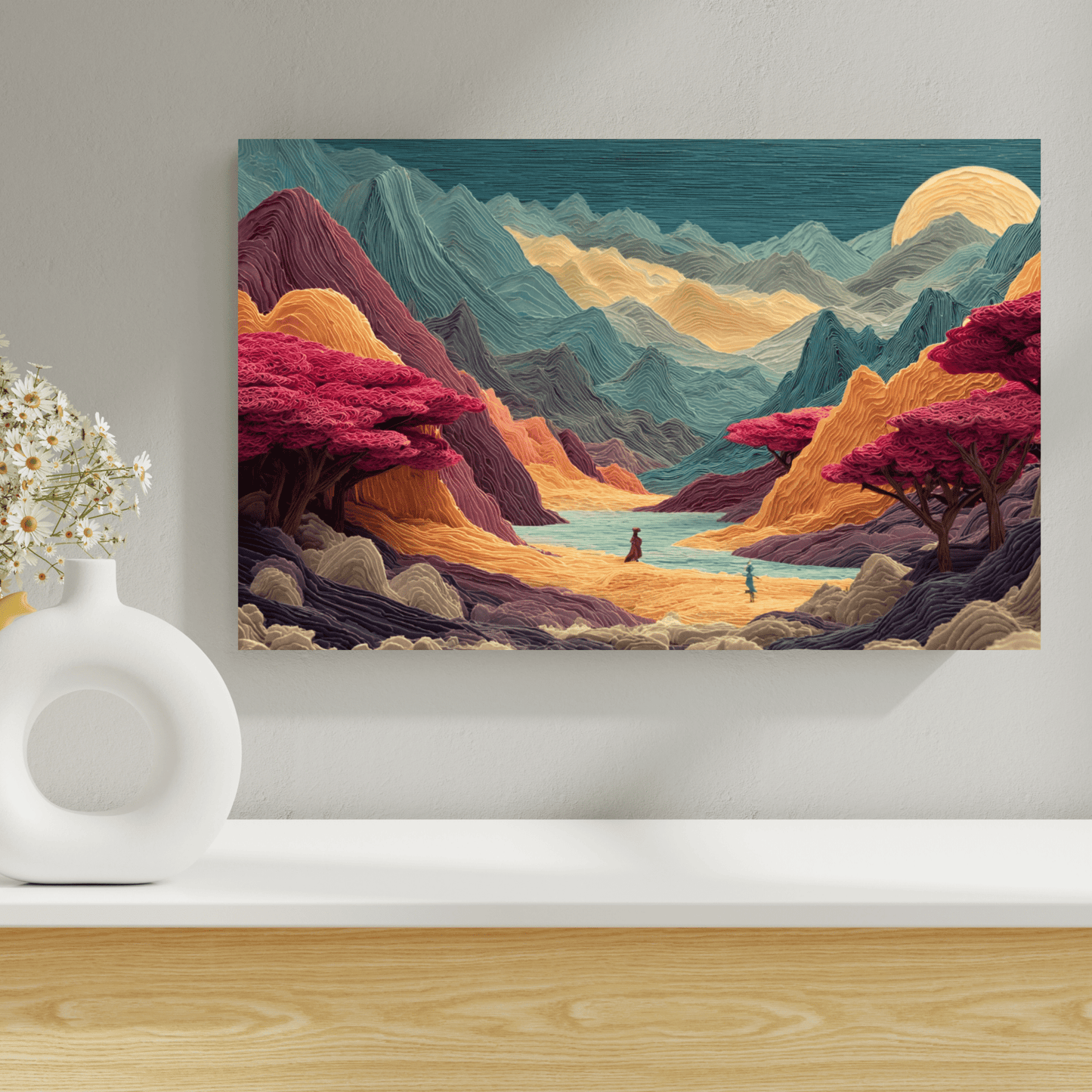 Velvet Horizon - Noir Moth Surreal Landscape Artwork