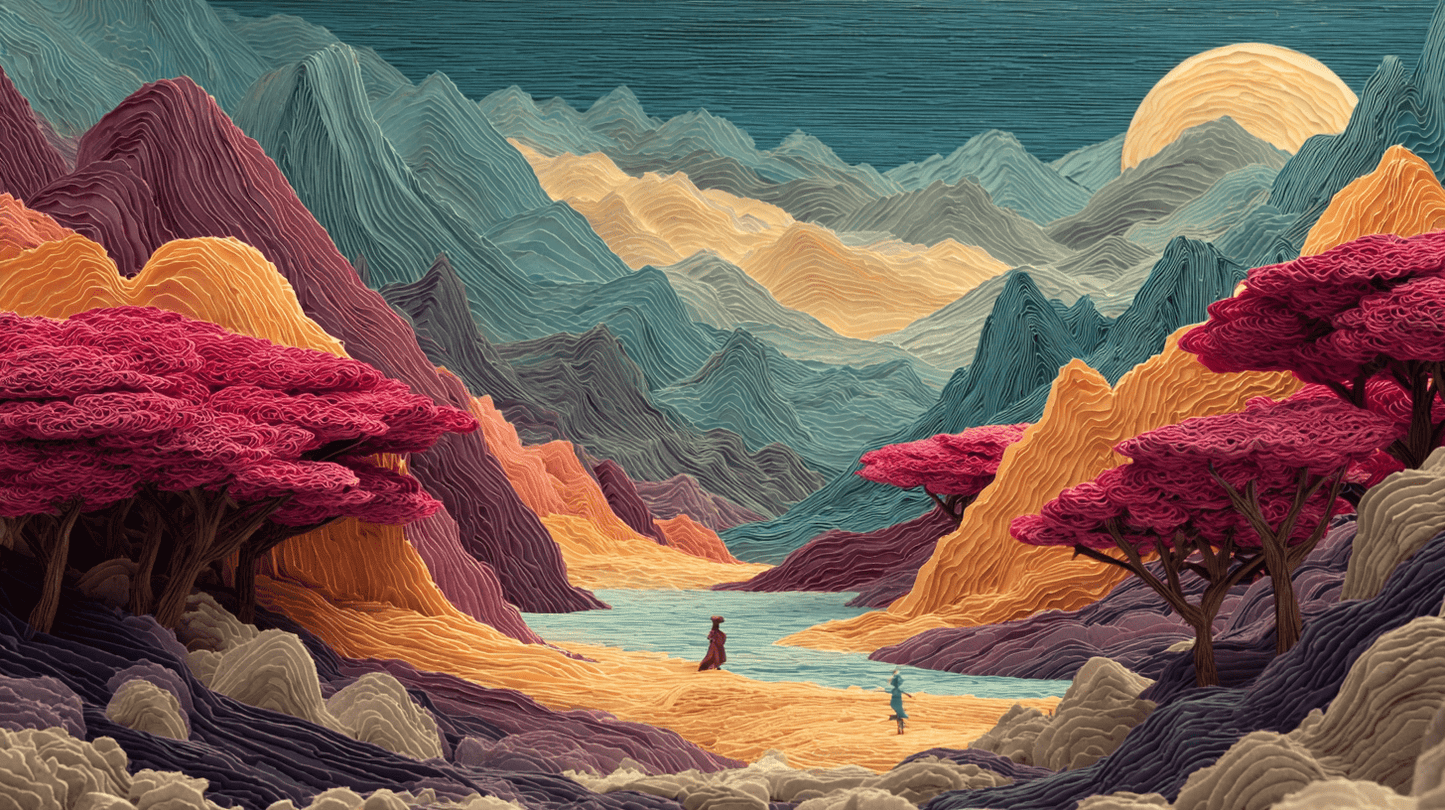 Velvet Horizon - Noir Moth Surreal Landscape Artwork