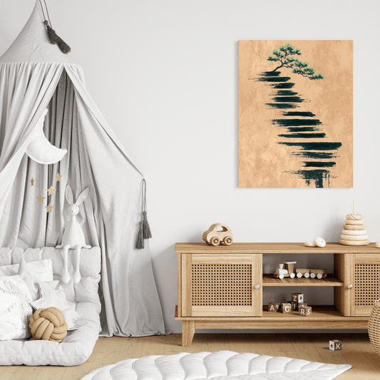 Zen Echo Path - Noir Moth Zen Minimal Art
